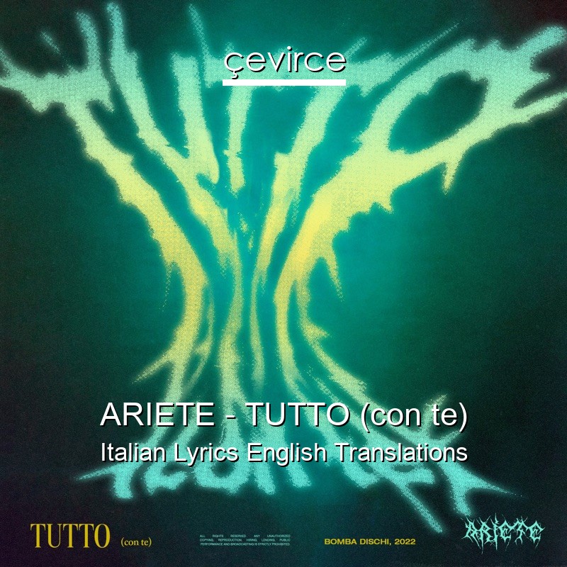 ARIETE – TUTTO (con te) Italian Lyrics English Translations