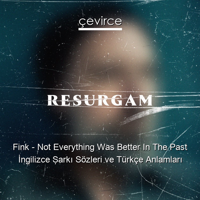 Fink – Not Everything Was Better In The Past İngilizce Şarkı Sözleri Türkçe Anlamları