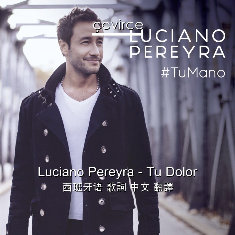 Luciano Pereyra – Tu Dolor 西班牙语 歌詞 中文 翻譯