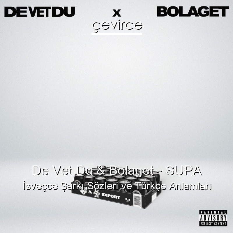 De Vet Du & Bolaget – SUPA İsveçce Şarkı Sözleri Türkçe Anlamları
