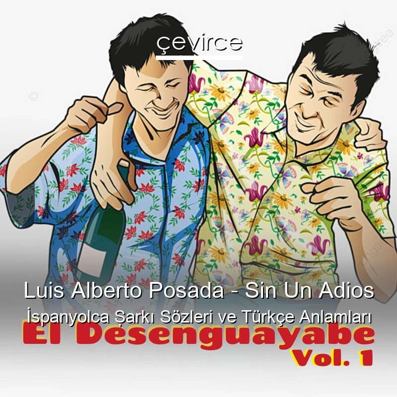 Luis Alberto Posada – Sin Un Adios İspanyolca Şarkı Sözleri Türkçe Anlamları