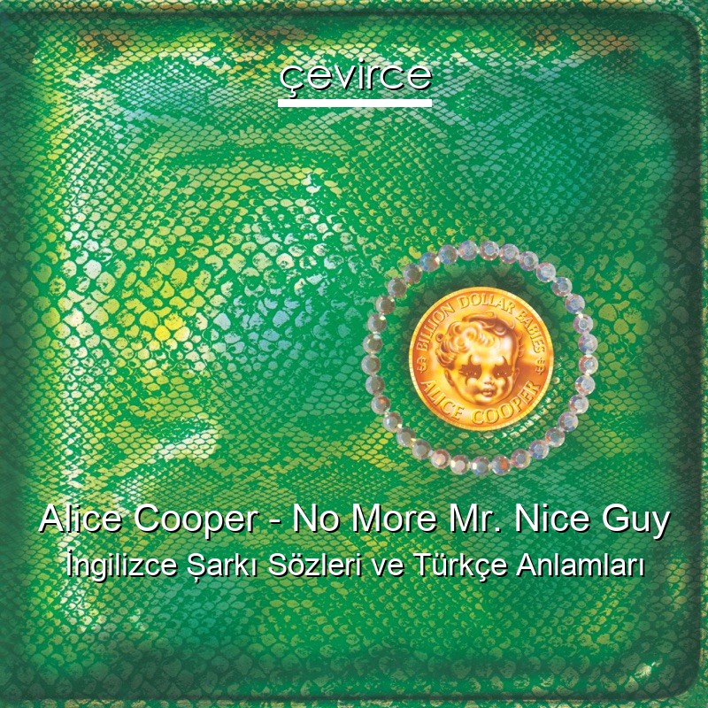 Alice Cooper – No More Mr. Nice Guy İngilizce Şarkı Sözleri Türkçe Anlamları