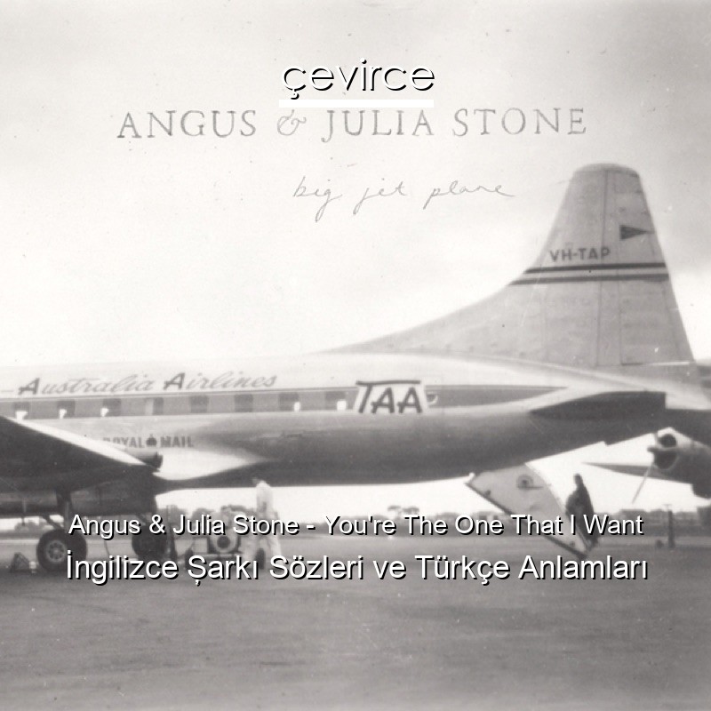 Angus & Julia Stone – You’re The One That I Want İngilizce Şarkı Sözleri Türkçe Anlamları