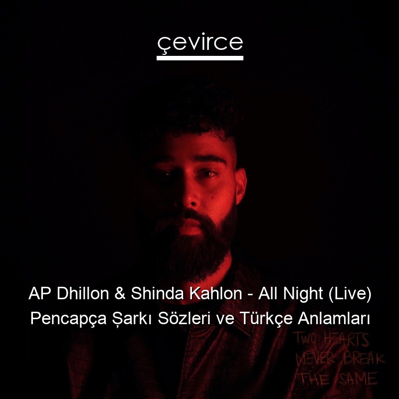 AP Dhillon & Shinda Kahlon – All Night (Live) Pencapça Şarkı Sözleri Türkçe Anlamları