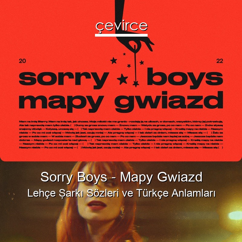 Sorry Boys – Mapy Gwiazd Lehçe Şarkı Sözleri Türkçe Anlamları