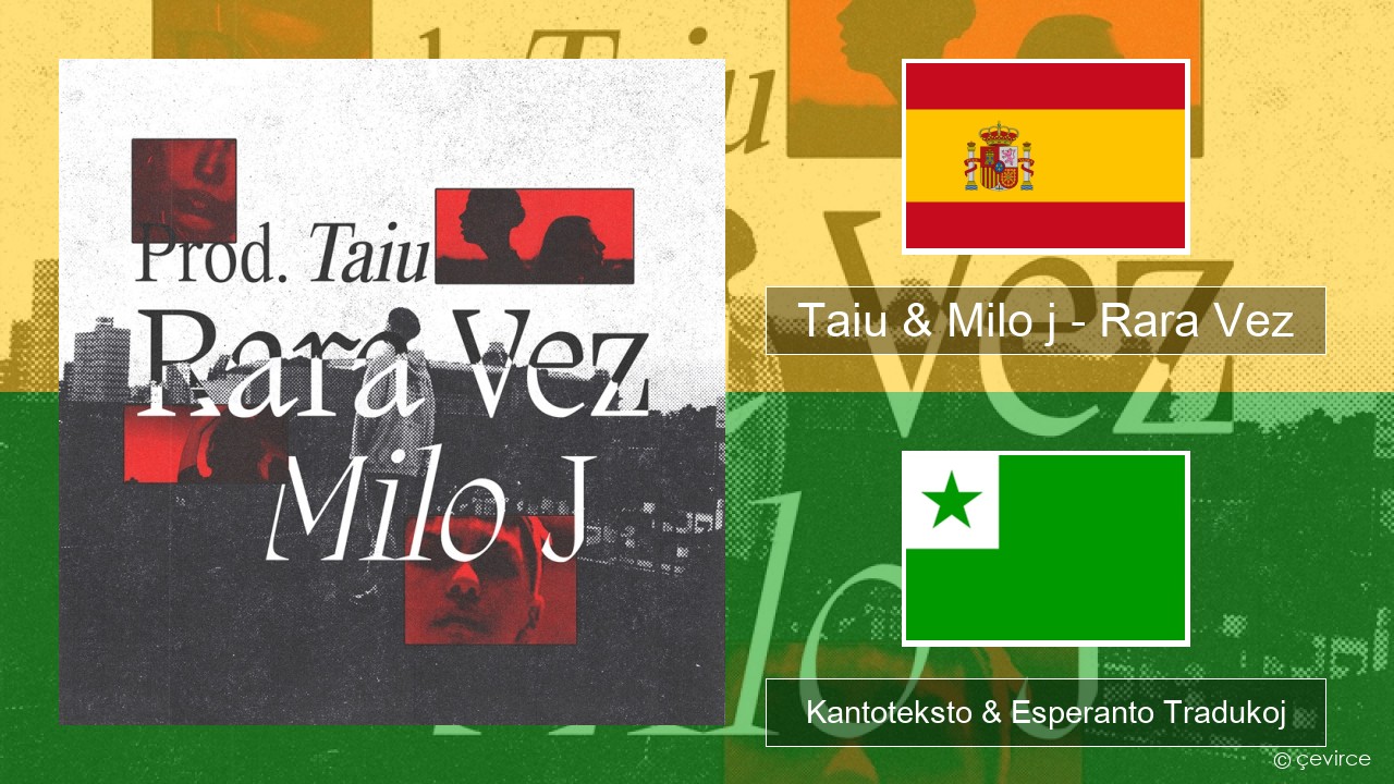 Taiu & Milo j – Rara Vez La hispana Kantoteksto & Esperanto Tradukoj