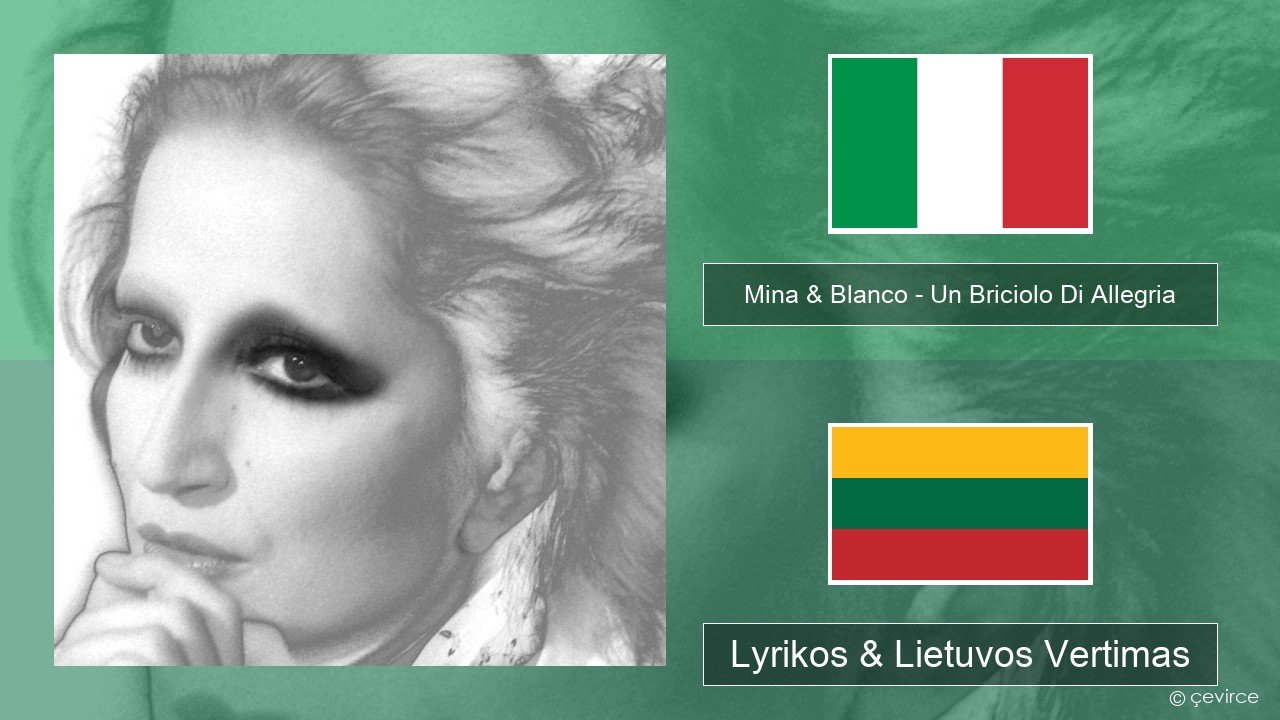 Mina & Blanco – Un Briciolo Di Allegria (con Blanco) Italijos Lyrikos & Lietuvos Vertimas