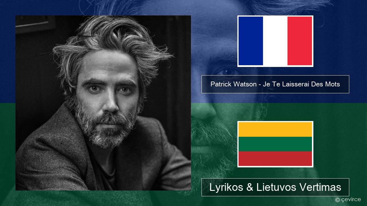 Patrick Watson – Je Te Laisserai Des Mots Prancūzijos Lyrikos & Lietuvos Vertimas