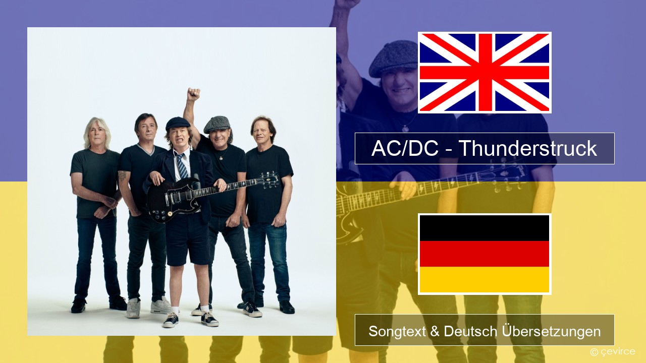AC/DC – Thunderstruck Englisch Songtext & Deutsch Übersetzungen