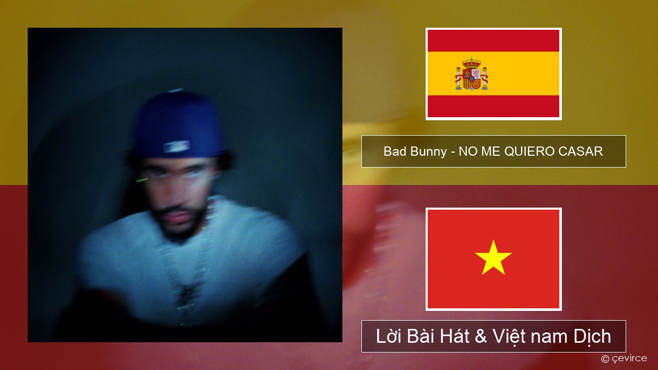 Bad Bunny – NO ME QUIERO CASAR Tiếng tây ban nha Lời Bài Hát & Việt nam Dịch