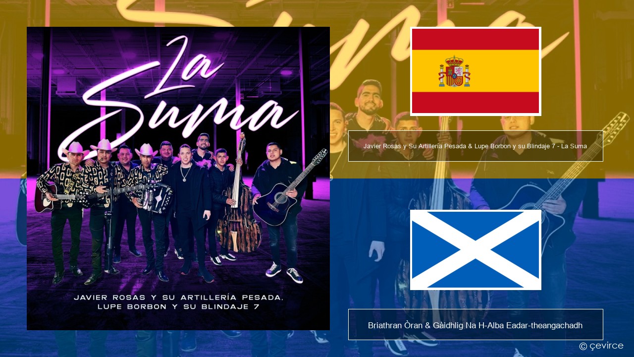 Javier Rosas y Su Artillería Pesada & Lupe Borbon y su Blindaje 7 – La Suma S e Briathran Òran & Gàidhlig Na H-Alba Eadar-theangachadh