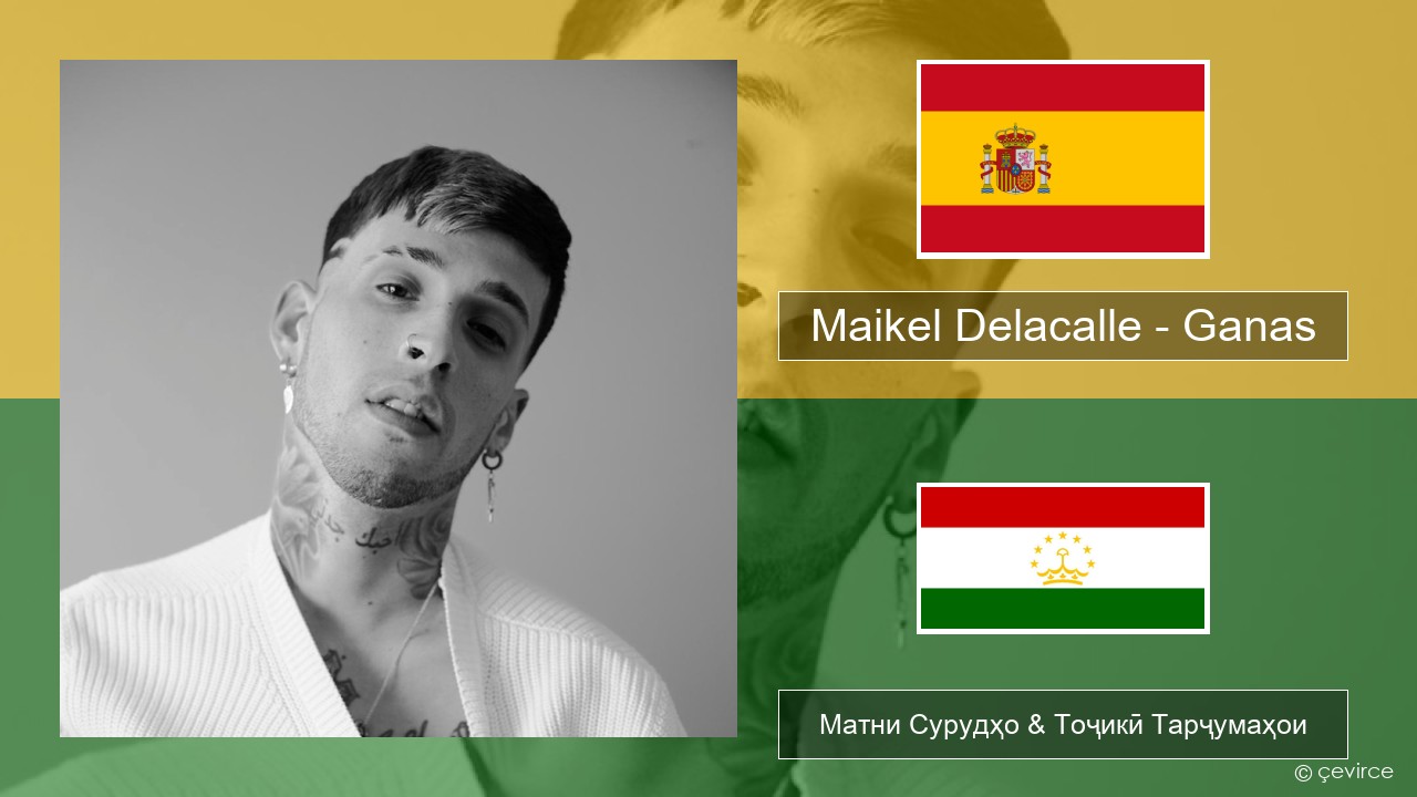 Maikel Delacalle – Ganas Испанӣ Матни Сурудҳо & Тоҷикӣ Тарҷумаҳои