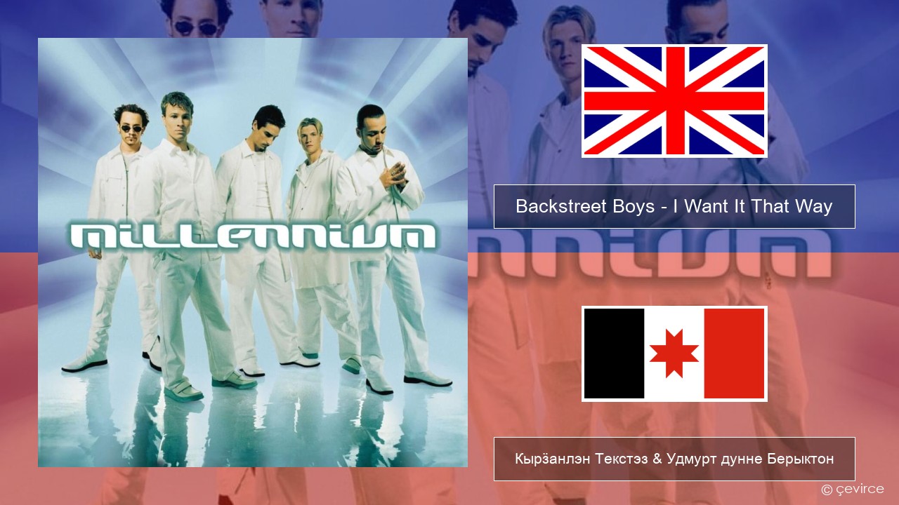 Backstreet Boys – I Want It That Way Англи Кырӟанлэн Текстэз & Удмурт дунне Берыктон