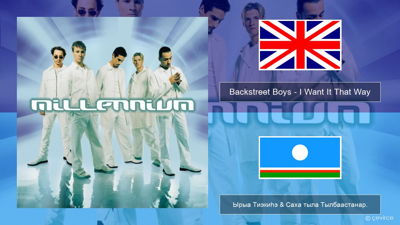Backstreet Boys – I Want It That Way Английскай Ырыа Тиэкиһэ & Саха тыла Тылбаастанар.