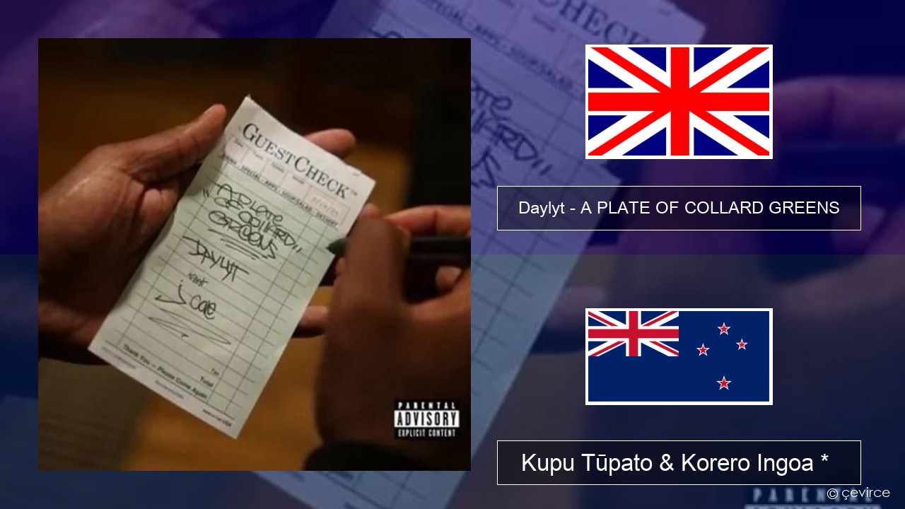Daylyt – A PLATE OF COLLARD GREENS Ingoa *  Kupu Tūpato & Korero Ingoa *