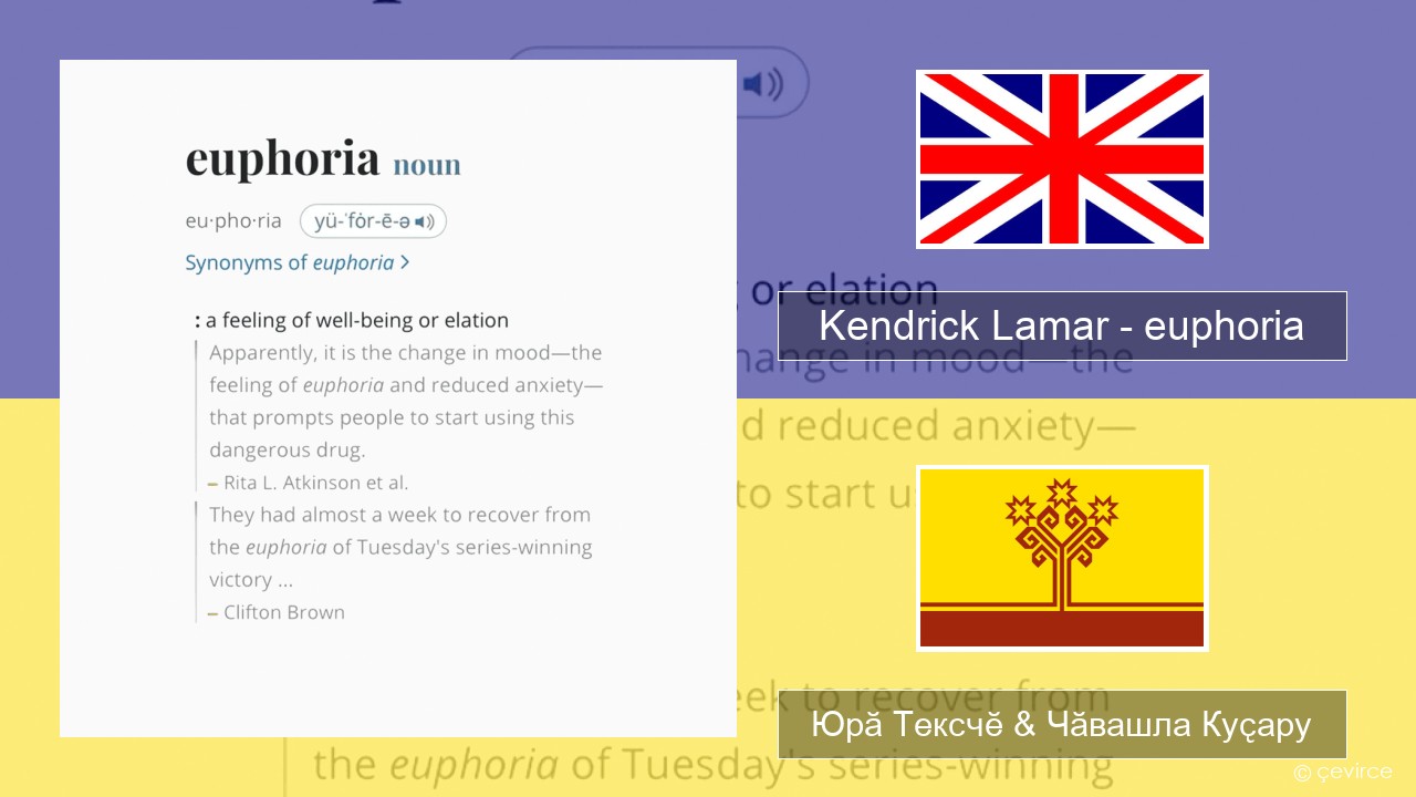Kendrick Lamar – euphoria Акӑлчан Юрӑ Тексчӗ & Чӑвашла Куҫару
