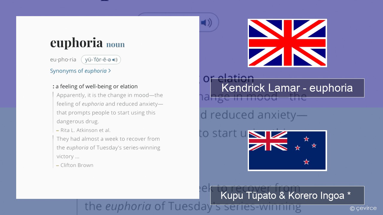 Kendrick Lamar – euphoria Ingoa *  Kupu Tūpato & Korero Ingoa *