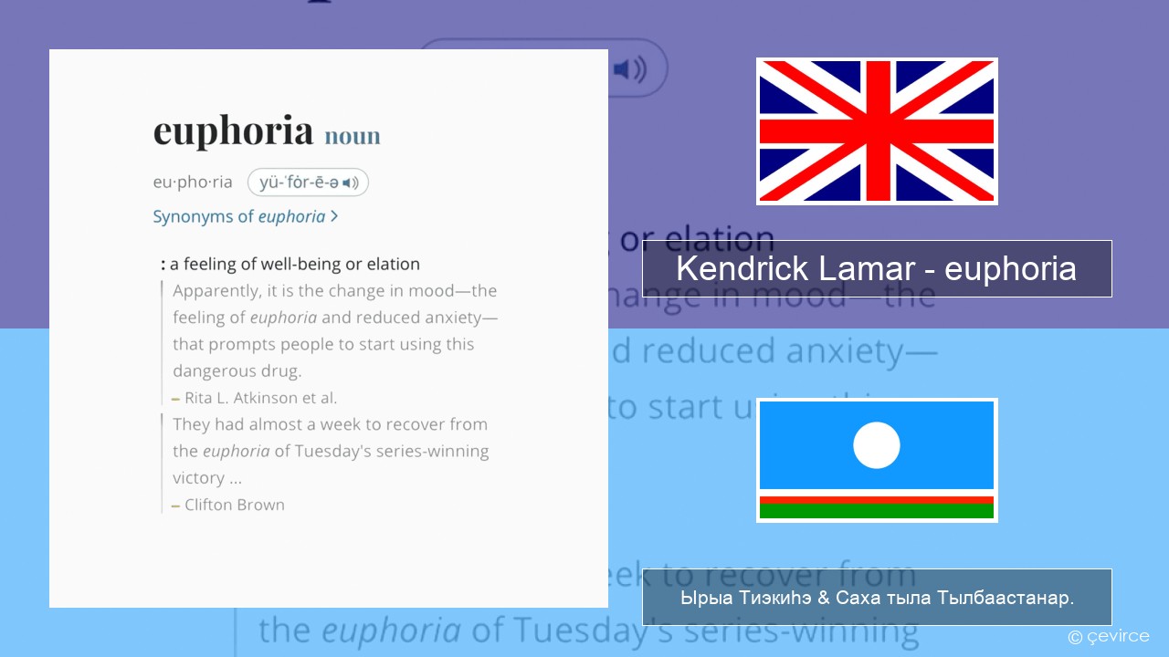 Kendrick Lamar – euphoria Английскай Ырыа Тиэкиһэ & Саха тыла Тылбаастанар.