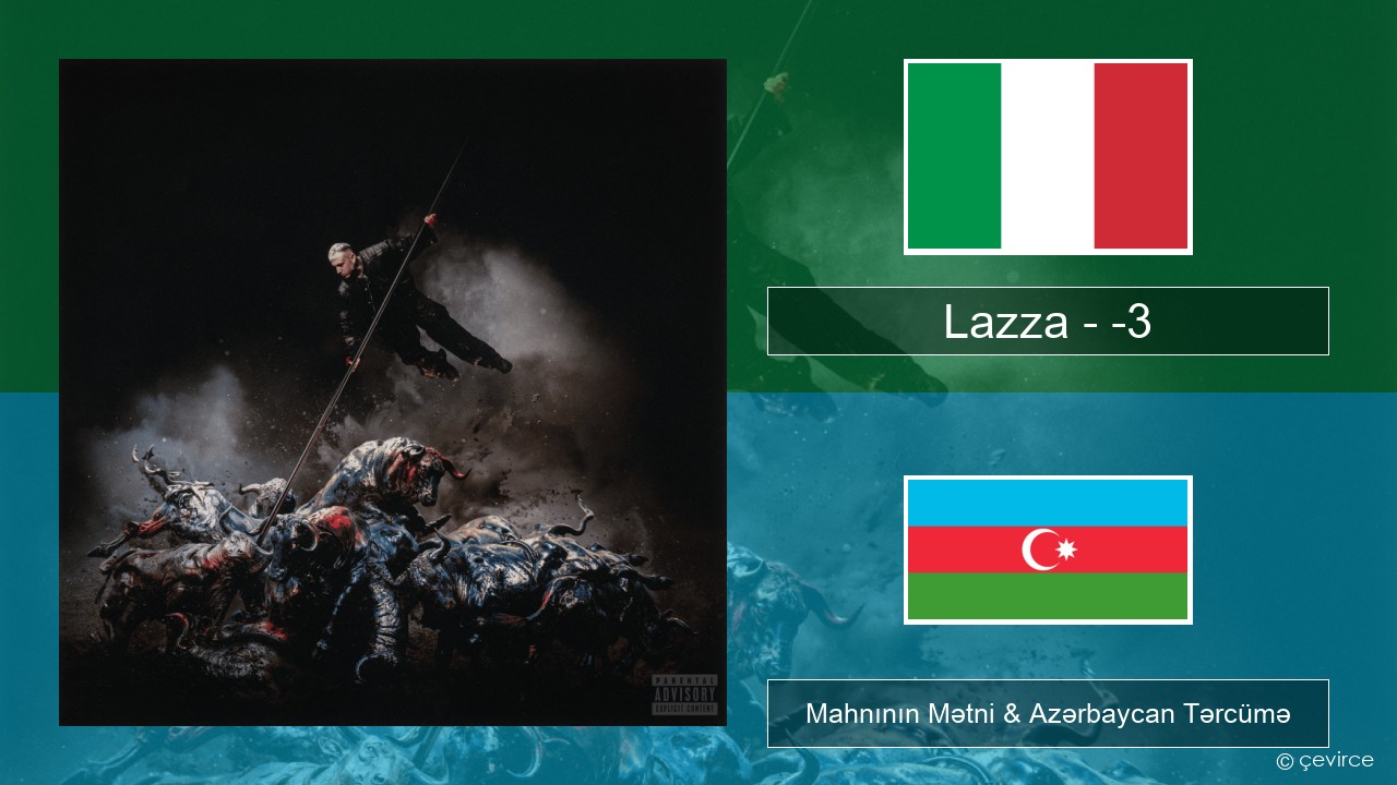 Lazza – -3 (PERDERE IL VOLO) İtalyan Mahnının Mətni & Azərbaycan Tərcümə