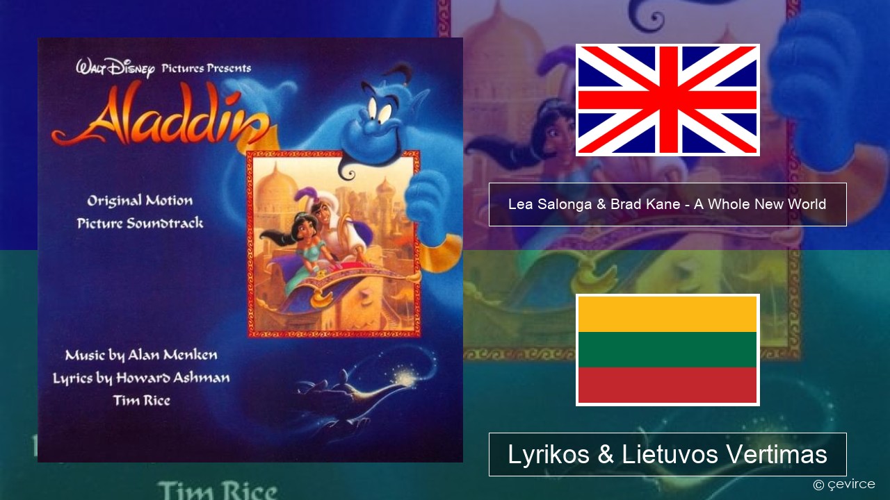 Lea Salonga & Brad Kane – A Whole New World Anglų Lyrikos & Lietuvos Vertimas