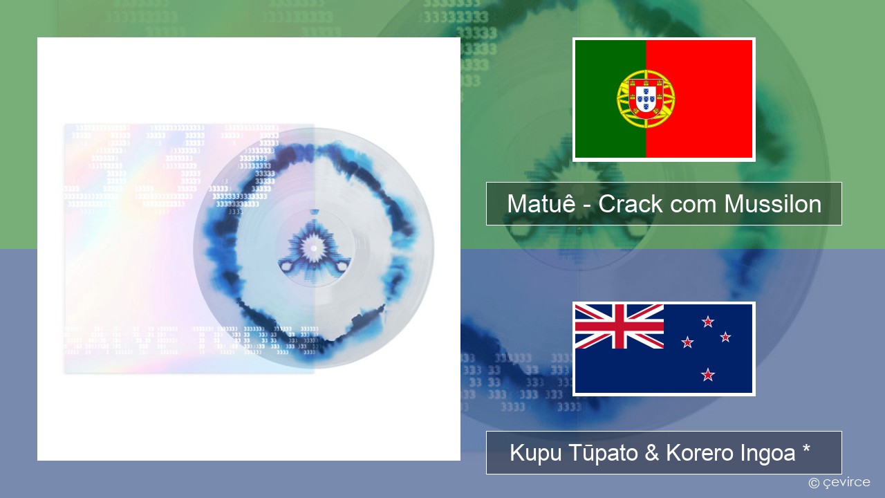 Matuê – Crack com Mussilon Ingoa *  Kupu Tūpato & Korero Ingoa *