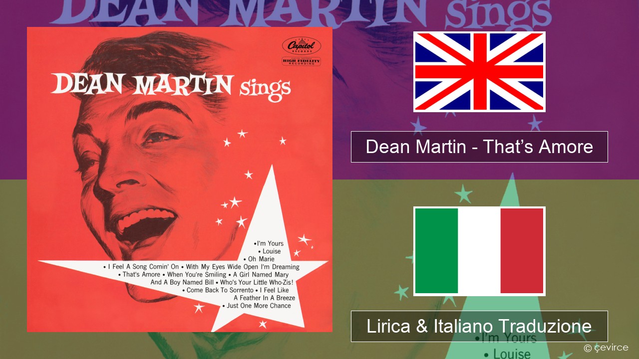 Dean Martin – That’s Amore Inglese Lirica & Italiano Traduzione