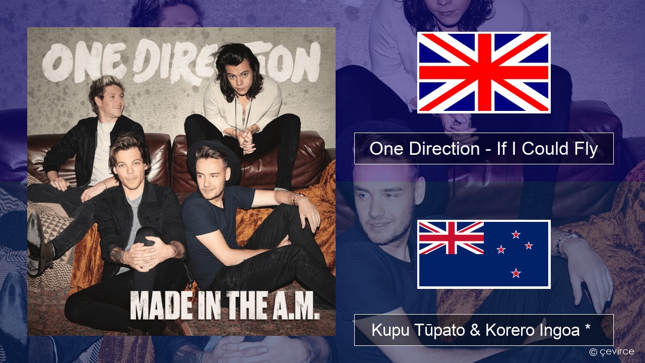One Direction – If I Could Fly Ingoa *  Kupu Tūpato & Korero Ingoa *