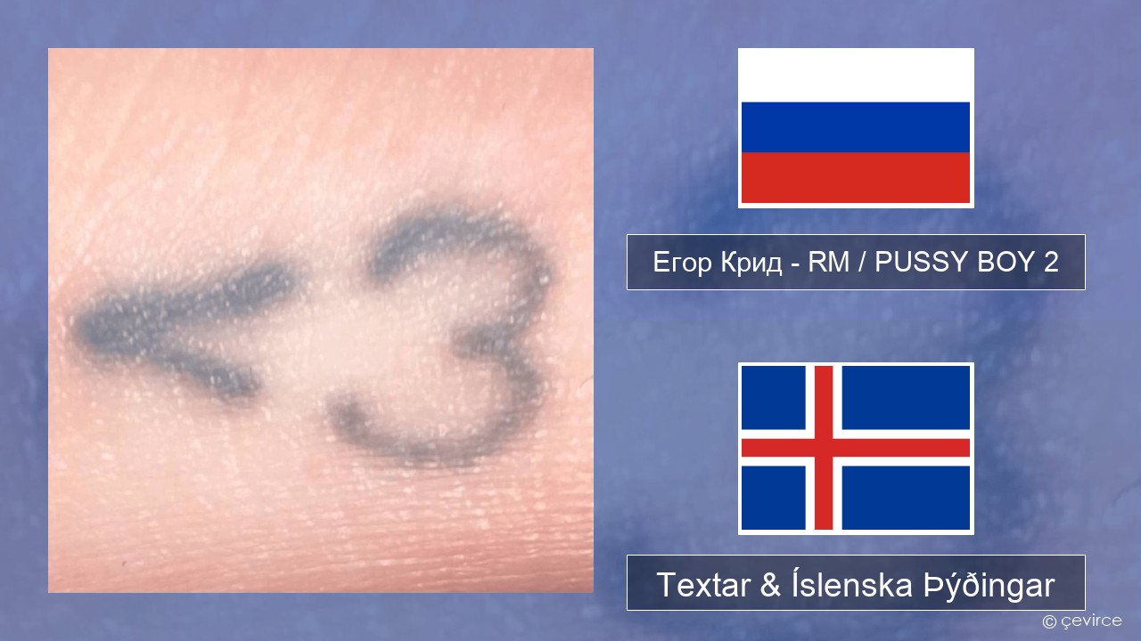 Егор Крид (Egor Kreed) – RM / PUSSY BOY 2 Rússneska Textar & Íslenska Þýðingar