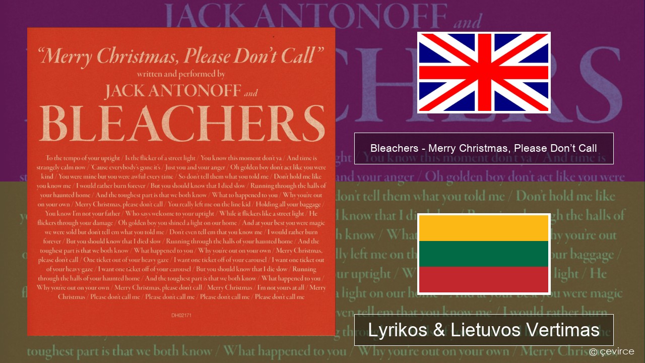 Bleachers – Merry Christmas, Please Don’t Call Anglų Lyrikos & Lietuvos Vertimas