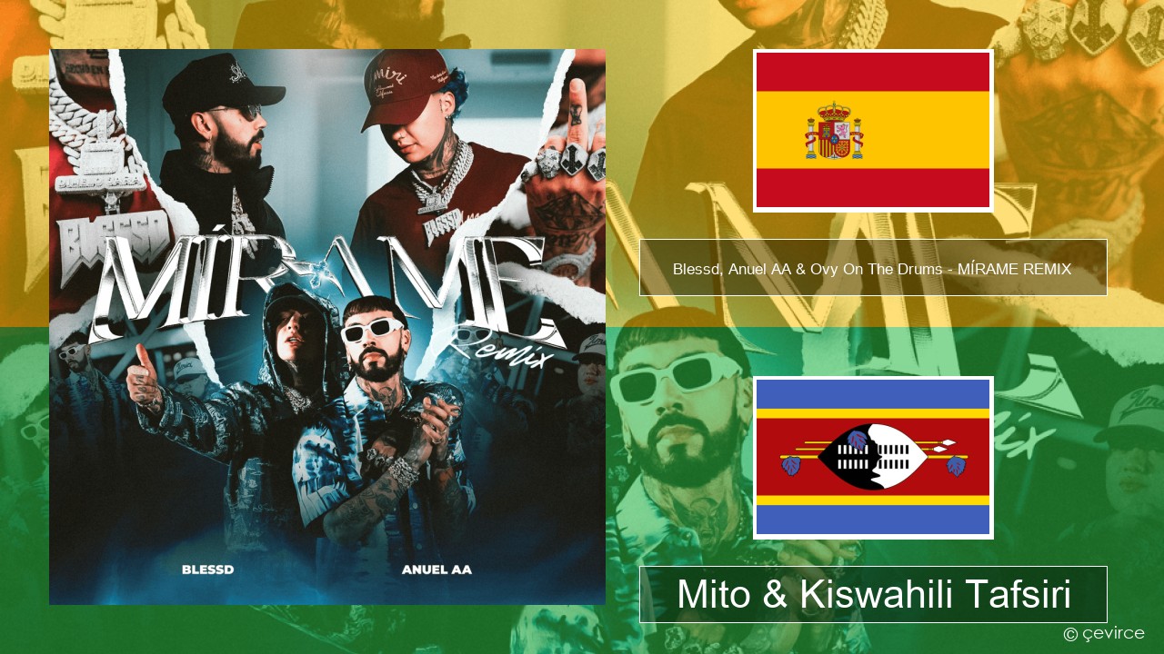 Blessd, Anuel AA & Ovy On The Drums – MÍRAME REMIX Kihispania Mito & Kiswahili Tafsiri