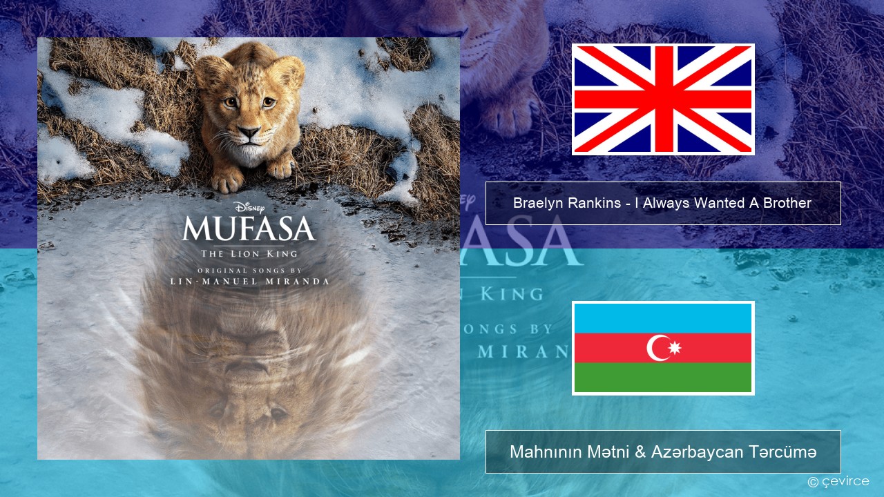 Braelyn Rankins – I Always Wanted A Brother İngilis dili Mahnının Mətni & Azərbaycan Tərcümə
