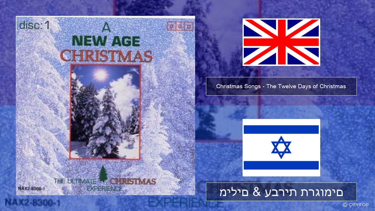 Christmas Songs – The Twelve Days of Christmas אנגלית מילים & עברית תרגומים