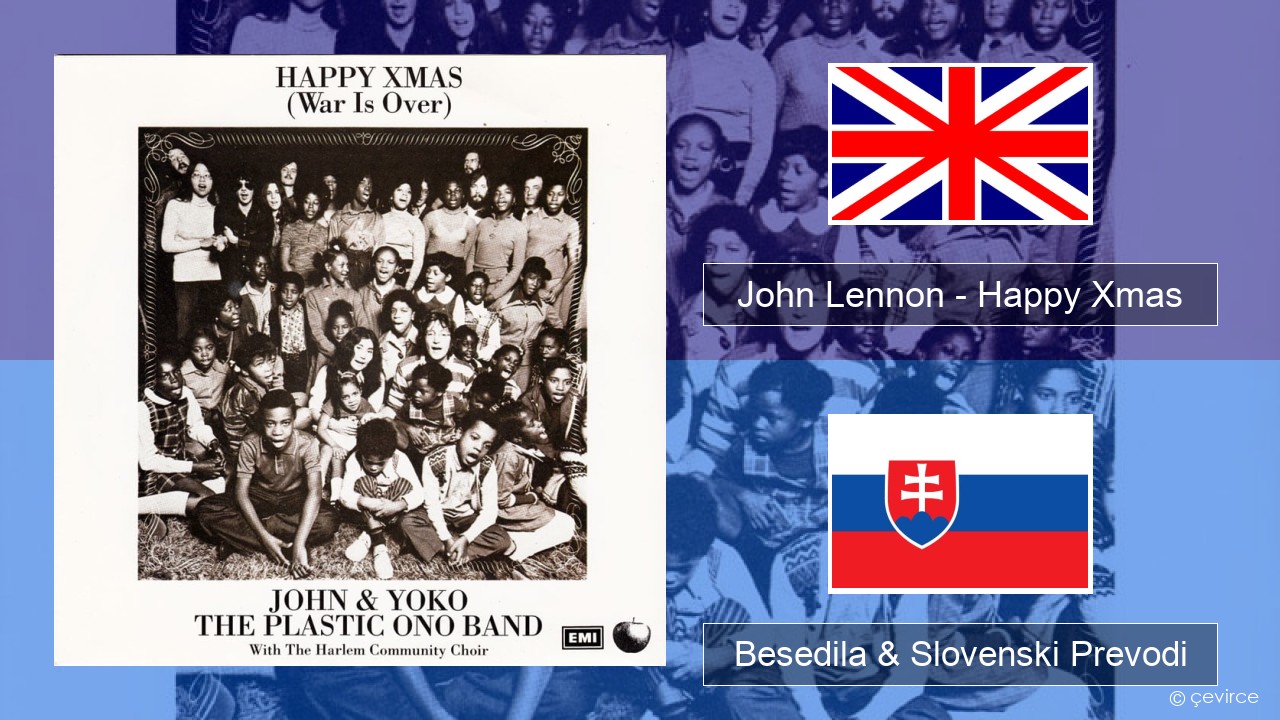 John Lennon – Happy Xmas (War Is Over) Slovenščina Besedila & Slovenski Prevodi
