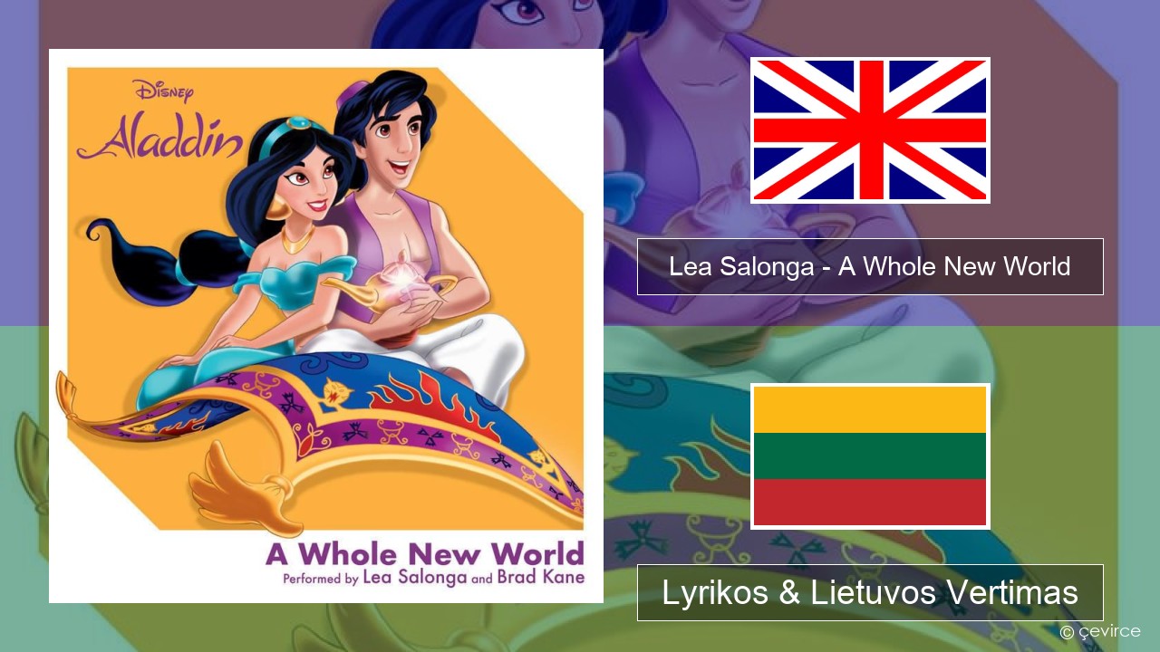 Lea Salonga – A Whole New World Anglų Lyrikos & Lietuvos Vertimas