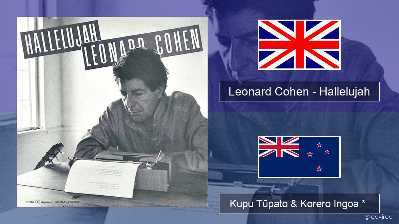 Leonard Cohen – Hallelujah Ingoa *  Kupu Tūpato & Korero Ingoa *