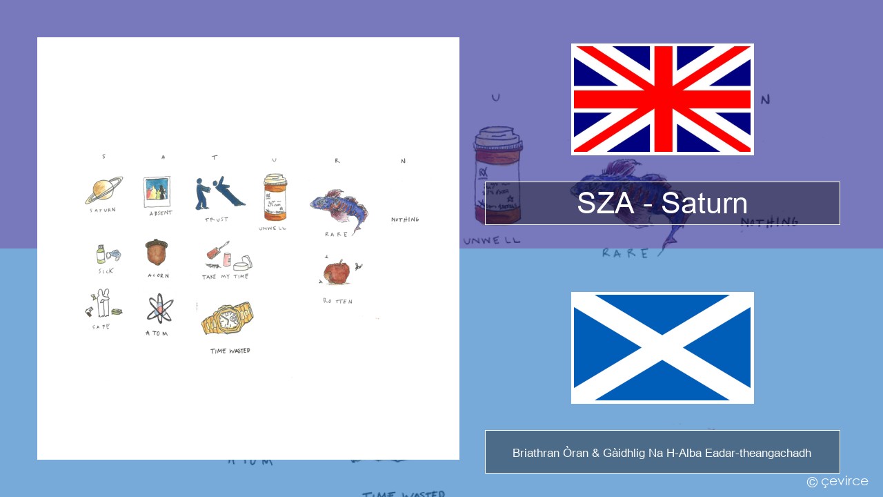 SZA – Saturn Gaelic Briathran Òran & Gàidhlig Na H-Alba Eadar-theangachadh