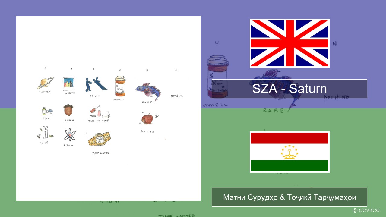 SZA – Saturn English Матни Сурудҳо & Тоҷикӣ Тарҷумаҳои