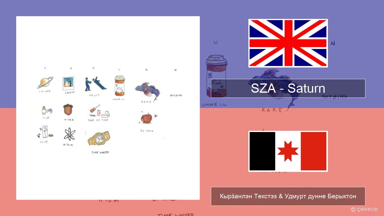 SZA – Saturn Англи Кырӟанлэн Текстэз & Удмурт дунне Берыктон