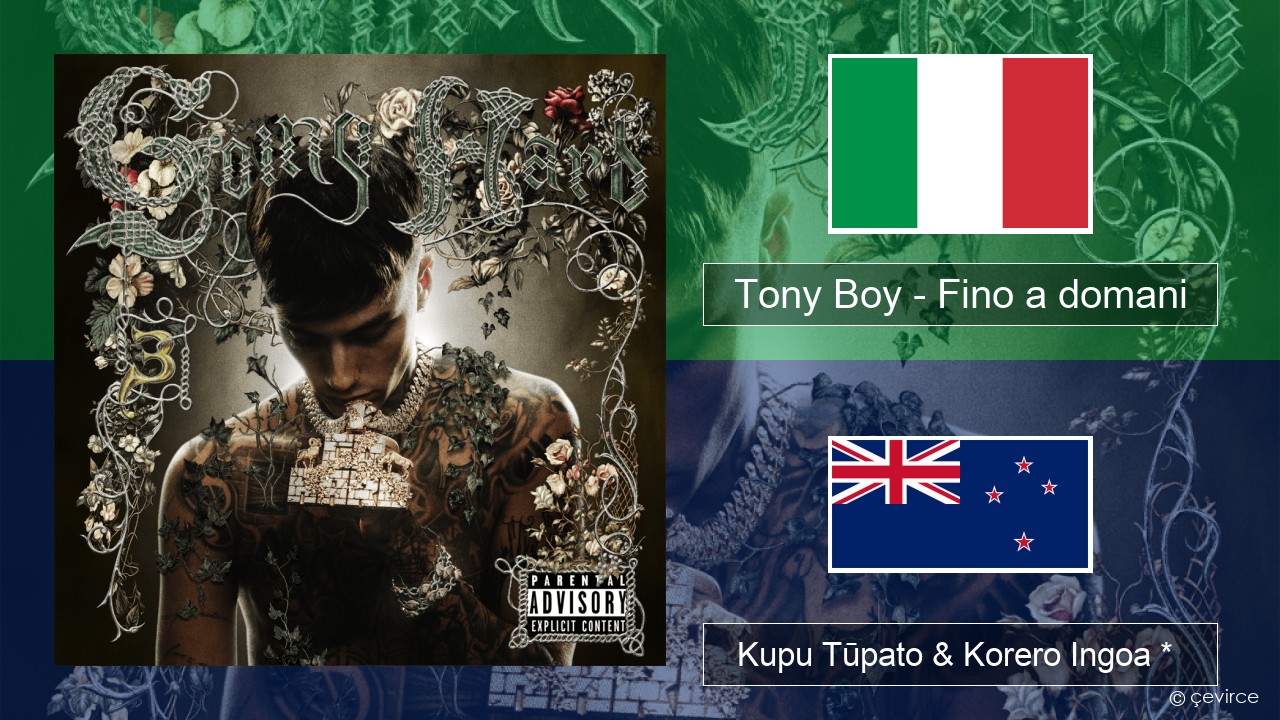 Tony Boy – Fino a domani Ingoa *  Kupu Tūpato & Korero Ingoa *