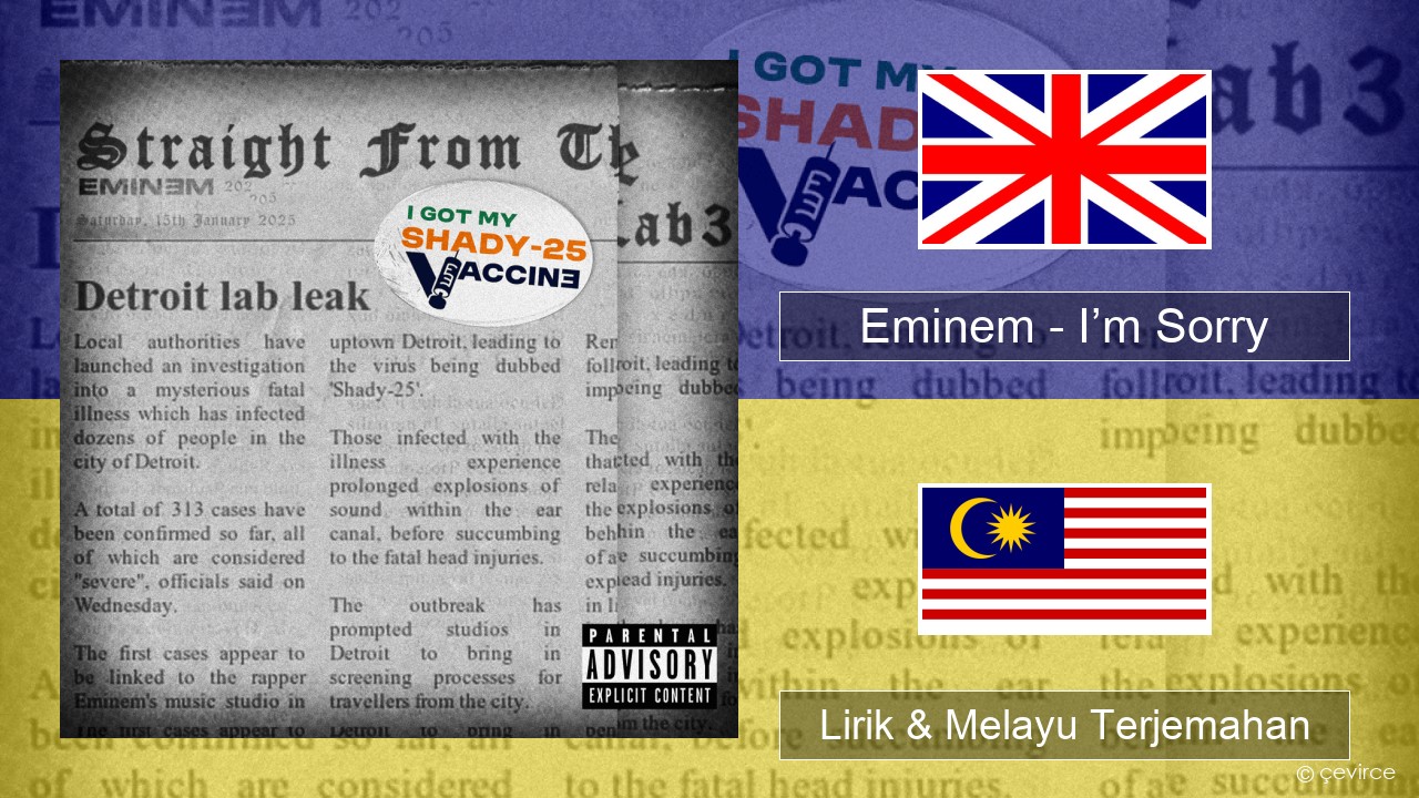 Eminem – I’m Sorry Francais Lirik & Melayu (Malay) Terjemahan