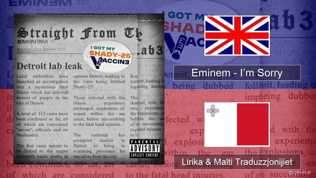 Eminem – I’m Sorry Ingliż Lirika & Malti Traduzzjonijiet