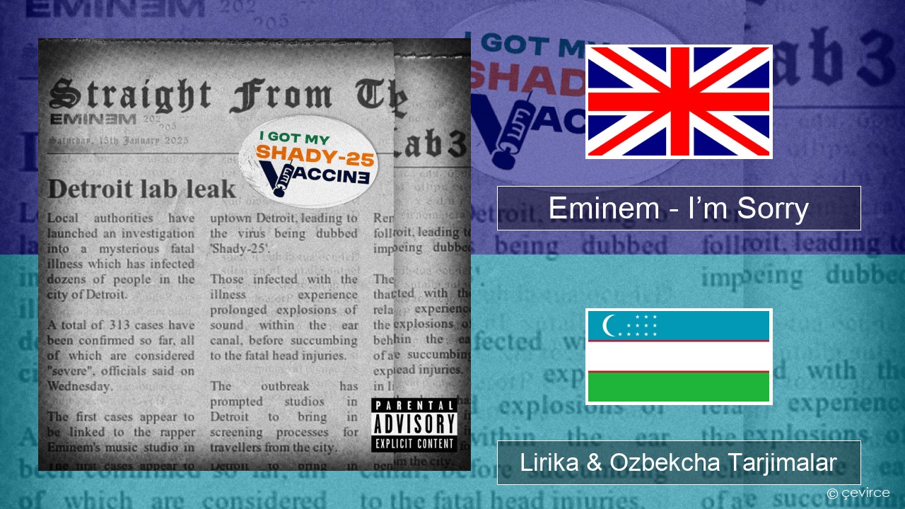 Eminem – I’m Sorry Ingliz tili Lirika & Ozbekcha Tarjimalar