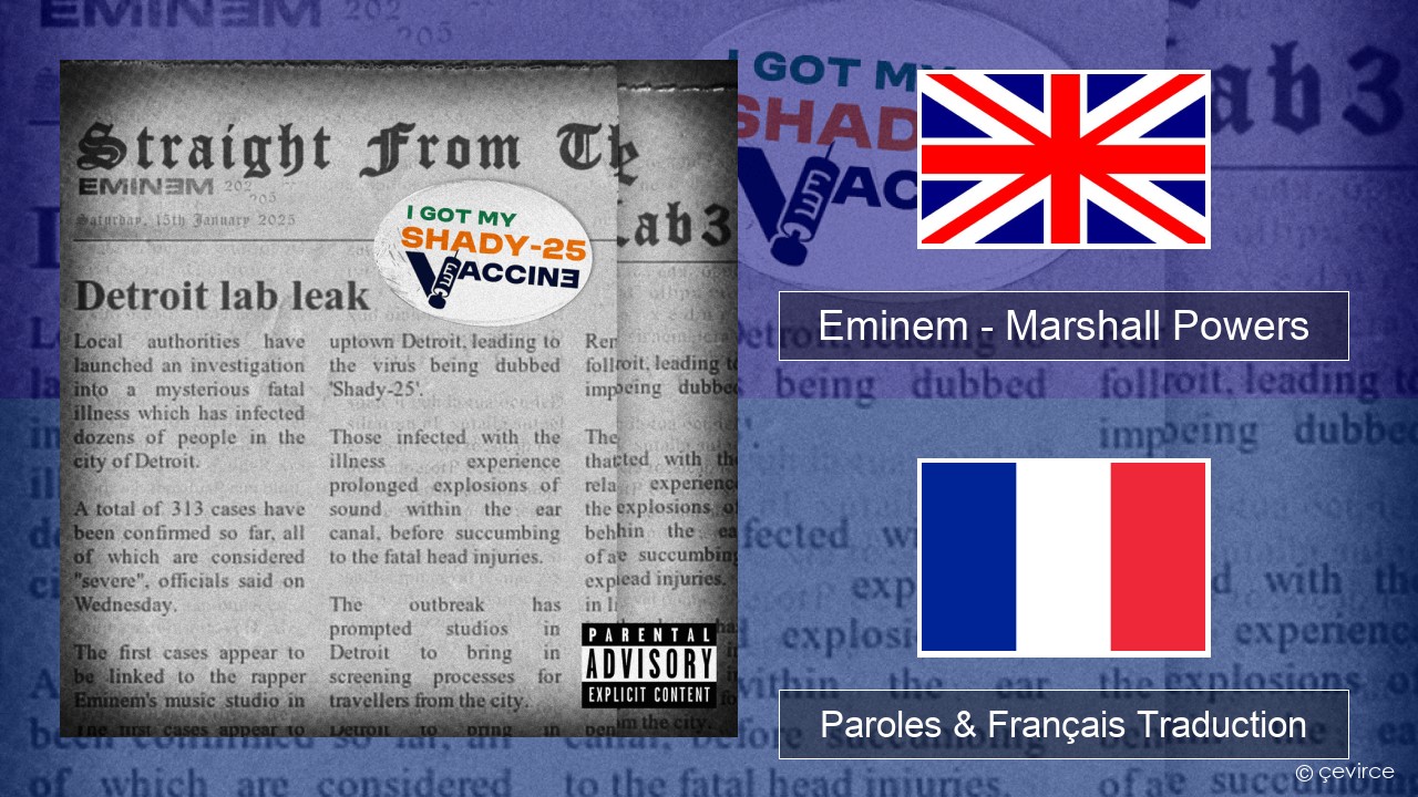 Eminem – Marshall Powers Anglais Paroles & Français Traduction