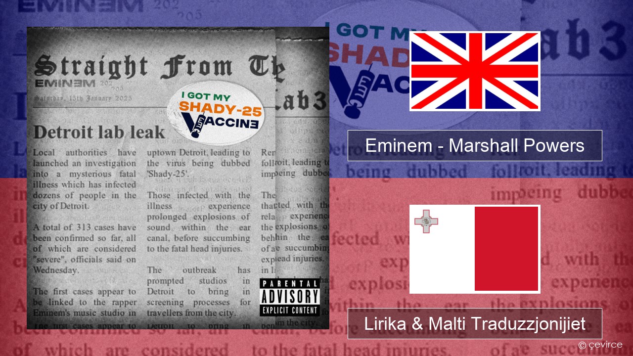 Eminem – Marshall Powers Ingliż Lirika & Malti Traduzzjonijiet