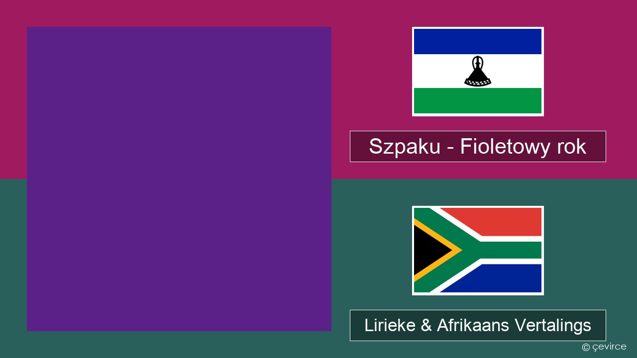 Szpaku – Fioletowy rok Pools Lirieke & Afrikaans Vertalings