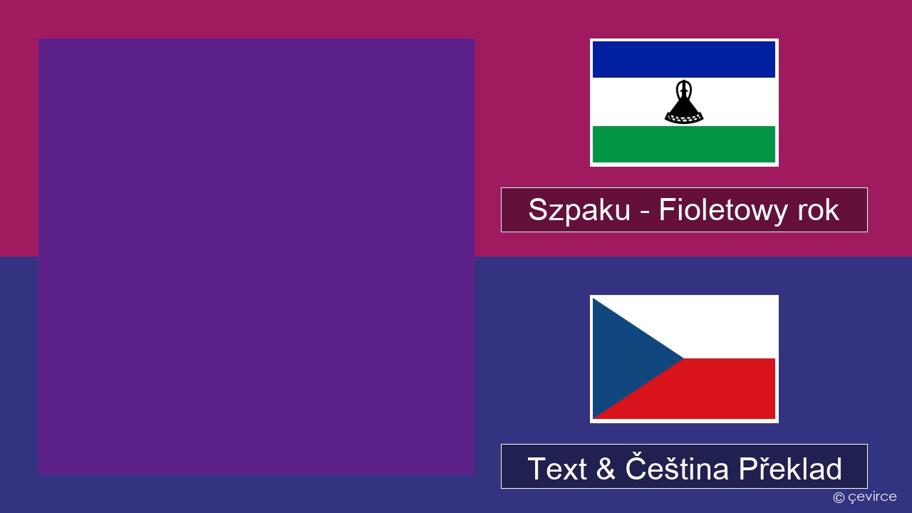 Szpaku – Fioletowy rok Polský Text & Čeština Překlad
