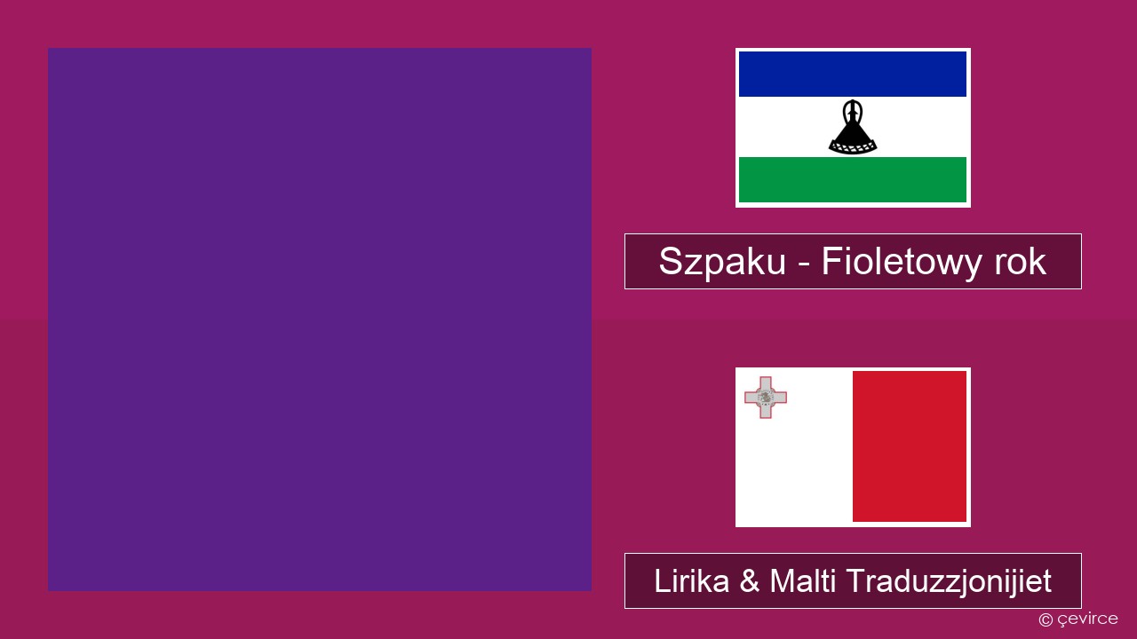 Szpaku – Fioletowy rok Pollakk Lirika & Malti Traduzzjonijiet