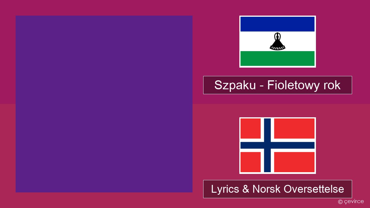 Szpaku – Fioletowy rok Pusse Lyrics & Norsk Oversettelse