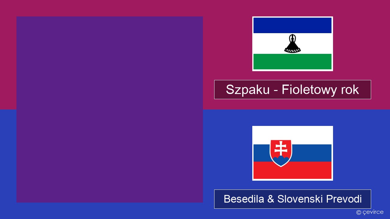 Szpaku – Fioletowy rok Poljski Besedila & Slovenski Prevodi