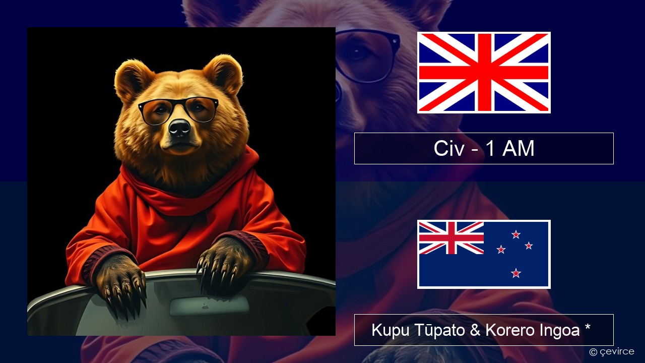 Civ – 1 AM Ingoa *  Kupu Tūpato & Korero Ingoa *